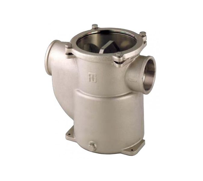 Guidi Strainer 3" side entry clear top Bronze body Nickel plated "Mediterraneo" series