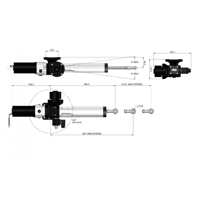 B&G T0 Hydraulic Ram 12V